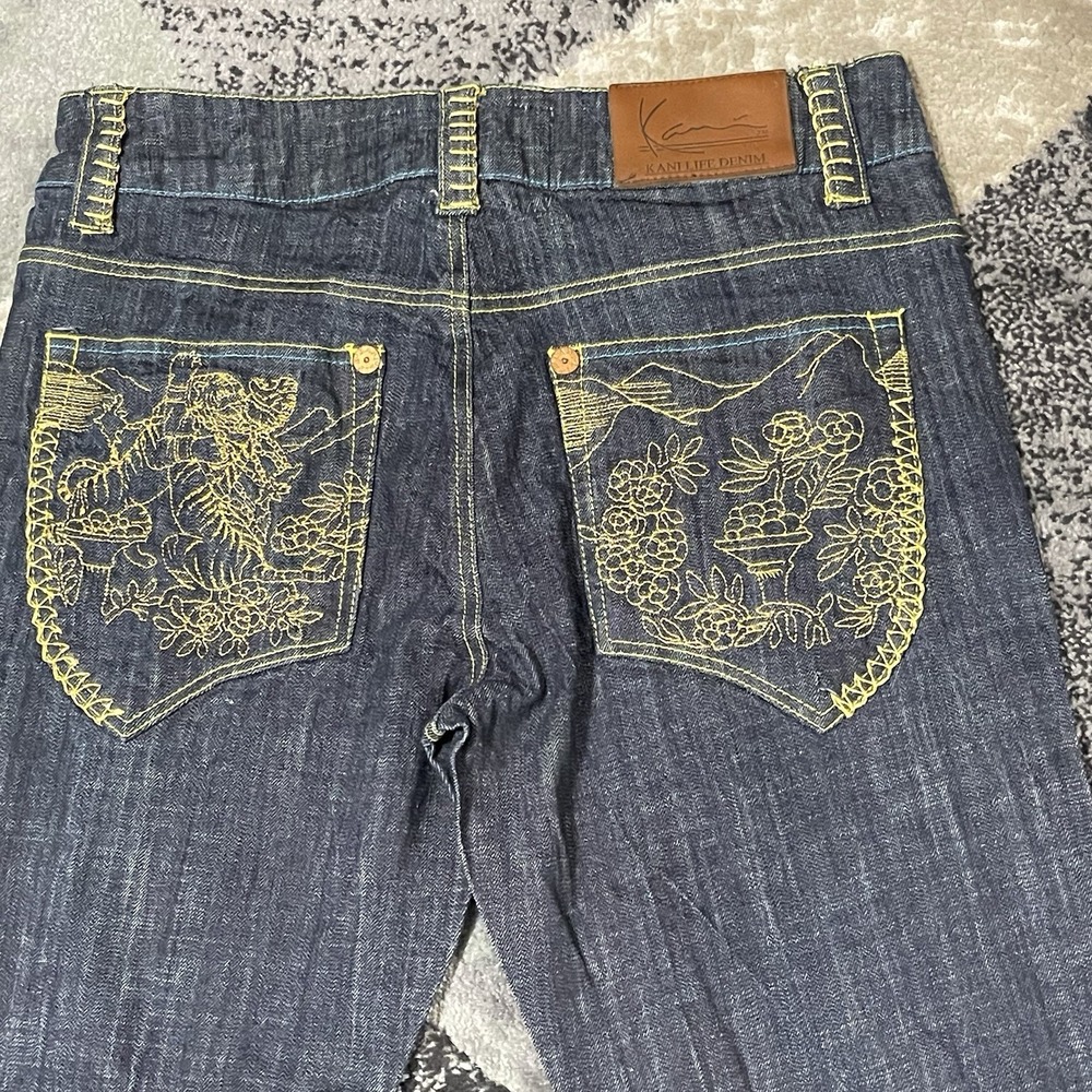 Vintage Karl Kani Jeans Men 36x31 Blue Life Denim Wide Leg Baggy Hip Hop Y2K